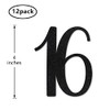 Black Glitter 16th Birthday Centerpiece Sticks, 12-Pack Number 16 Table