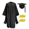 Herrenbek Graduation Master Cap and Gown Master Regalia with Black