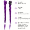 Kpop Purple Pigtail y2k Cosplay Hair Extensions with Laser Wire