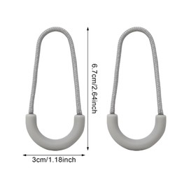 Honbay 10PCS Heavy Duty U Shape Nylon Zipper Pulls Tags Extension Replacement for Backpacks, Luggage, Clothes (Grey)