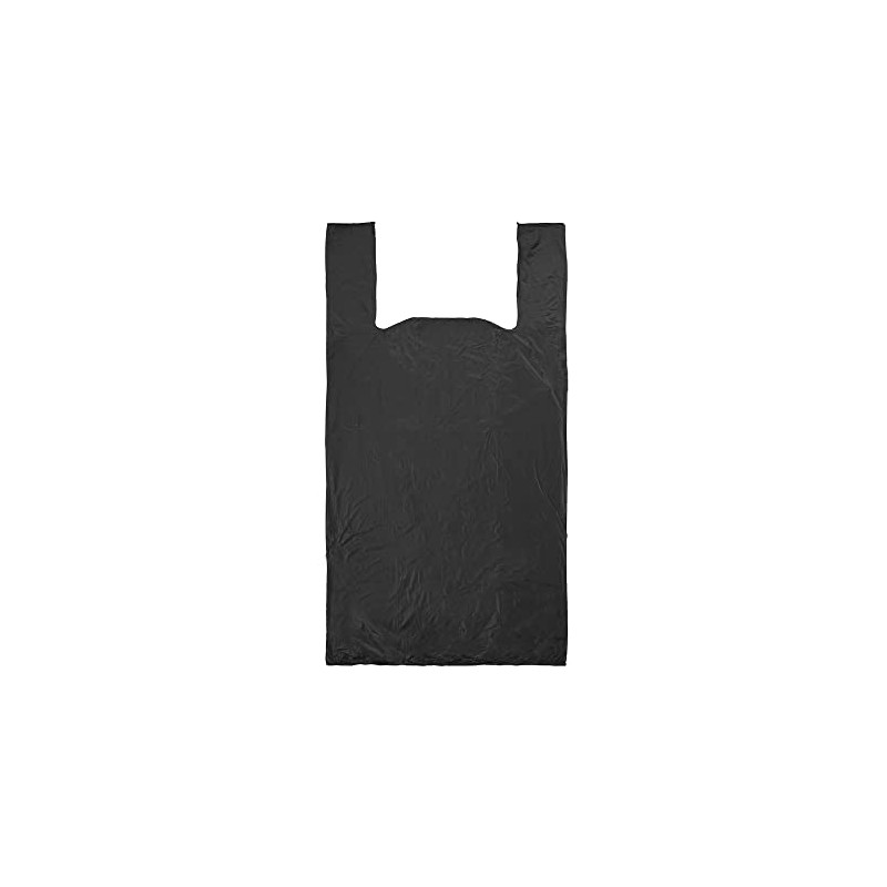 200 Bolsas tipo Camiseta Negras Degradables de 29 x 55