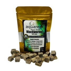 Super Cichlids Freeze Dried California Blackworms - All Natural - Perfect for Marine & Tropical Aquariums - High Protein, No Preservatives - Ideal Live Blackworms Alternative Fish Food (5 Grams)