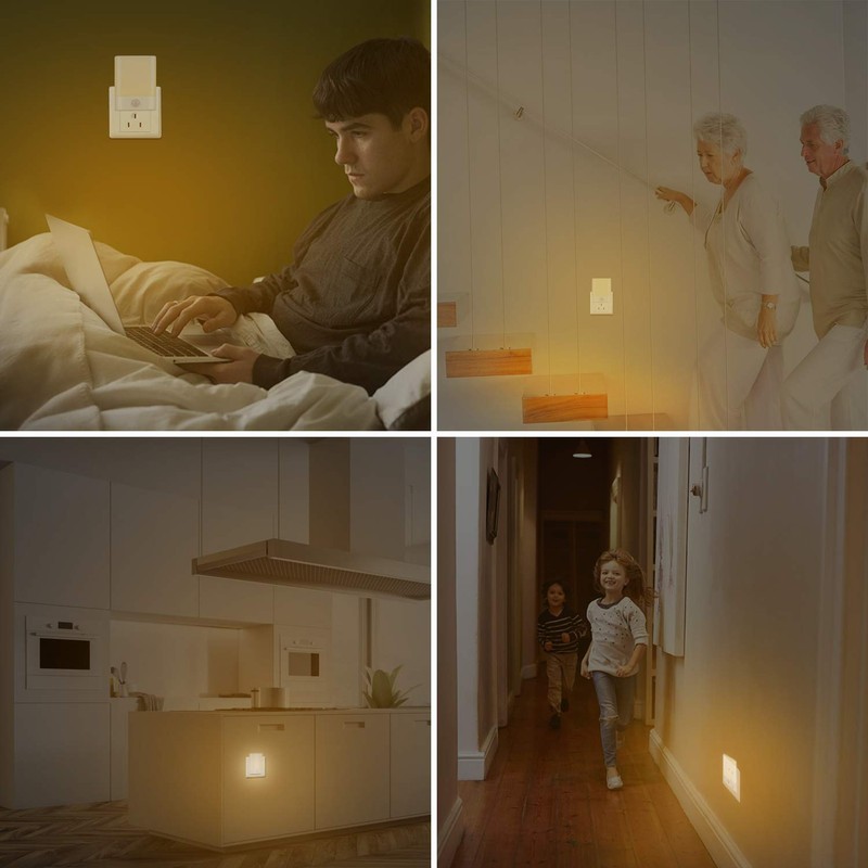 Brisun Night Light Socket with Motion Sensor, Pack of 4
