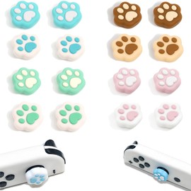 TUDOUZZZ Switch Stick Cover Button Cover Set of 16 Non-Slip Protective Cover Rocker Cap Cat Hand Paw Cat Claws Joy-Con Joystick Cover Easy Installation