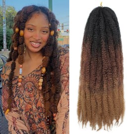XIIMENALU Marley Twist Braiding Hair Afro Twist Hair Kinky Curly Cuban Twist Hair Senegalese Twist Crochet Hair Marley Twist Hair Synthetic Crochet Braids Marley Hair (1B/30/27#, 18 inch/6 Packs)