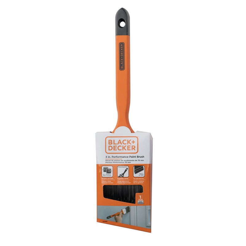 Black+Decker 3-Inch Performance TPR Angle Paint Brush - Durable Bristles