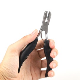 GlamorDove Micro Keratin Hair Extension Remover Pliers Keratin Bonding Fusion Bond Crusher Pliers Keratin Hair Extensions Stainless Steel Flat Pliers