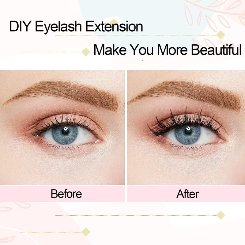 Fenshine Cluster Lashes Individual Lashes Wide Stem C/D Curl 9-15