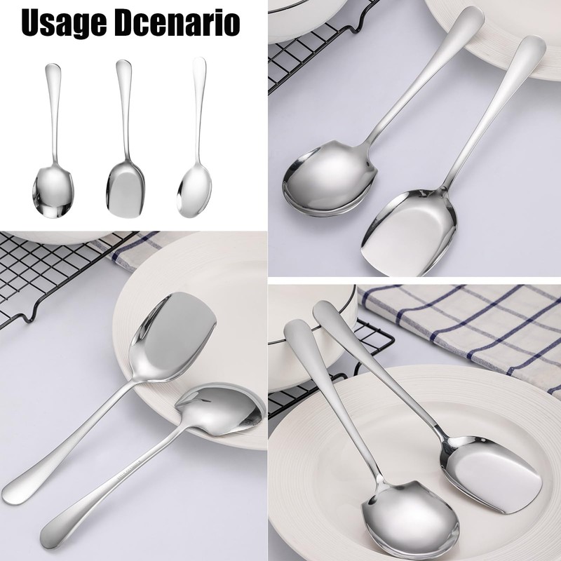 3 Pcs Serving Spoon, Serving Spoons Large,Communal Spoonutility Shovelsmall Serving