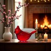 WaigN Red Acrylic Cardinal Figurine Home Decor Glass Bird Statue