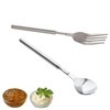IUSOT 2pcs Extendable Fork and Spoon, Telescopic Stainless Steel Fork