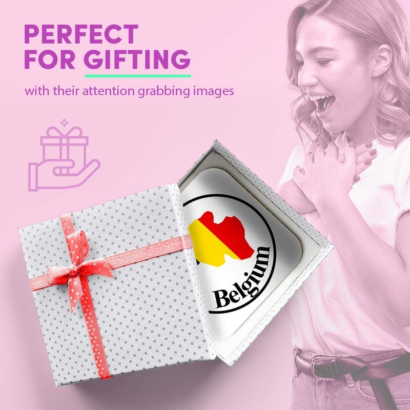 1 x Square MDF Fridge Magnet - Belgium Map Flag