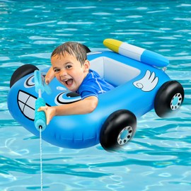 Vicloon Baby Swimming Float Inflatable, Inflatable Baby Float Baby Swimming Ring with Canopy, Swimming Float Inflatable for Infants, Baby Swimming Ring for Age 3-12Months Toddler Children(S-Pink)