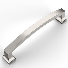 Amerdeco 10 Pack Brushed Satin Nickel 5 Inch(128mm) Hole Centers Kitchen Cabinet Pulls Cabinet Hardware Kitchen Handles for Cabinets Cupboard Handles Drawer Pulls ZH0009BSN