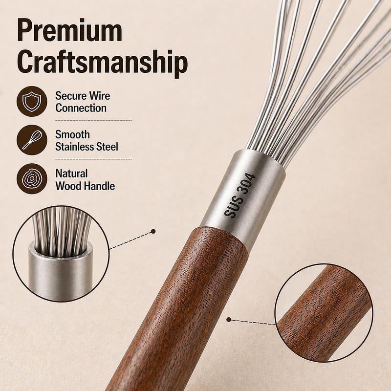 Mini Whisk 10 Inch, 304 Stainless Steel Small Wire Whisk