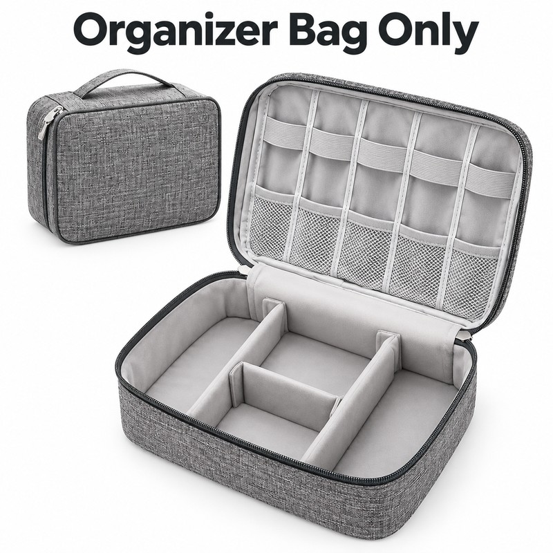 Waterproof Cable Storage Bag, Portable Electronic Organizer Case for USB