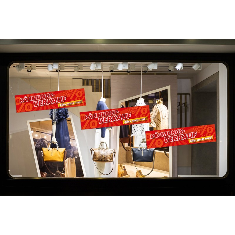 Clearance Sale Everything Must Raus! 120 x 30 cm Banner