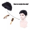 Creamily Peluca Corta Recta Natural Pelo Sintético Negro