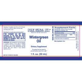 Pure Herbs: Wintergreen Oil - 1 oz.