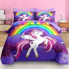 Pamnest Full Comforter Set for Girls, 7 Pieces Unicorn Bedding