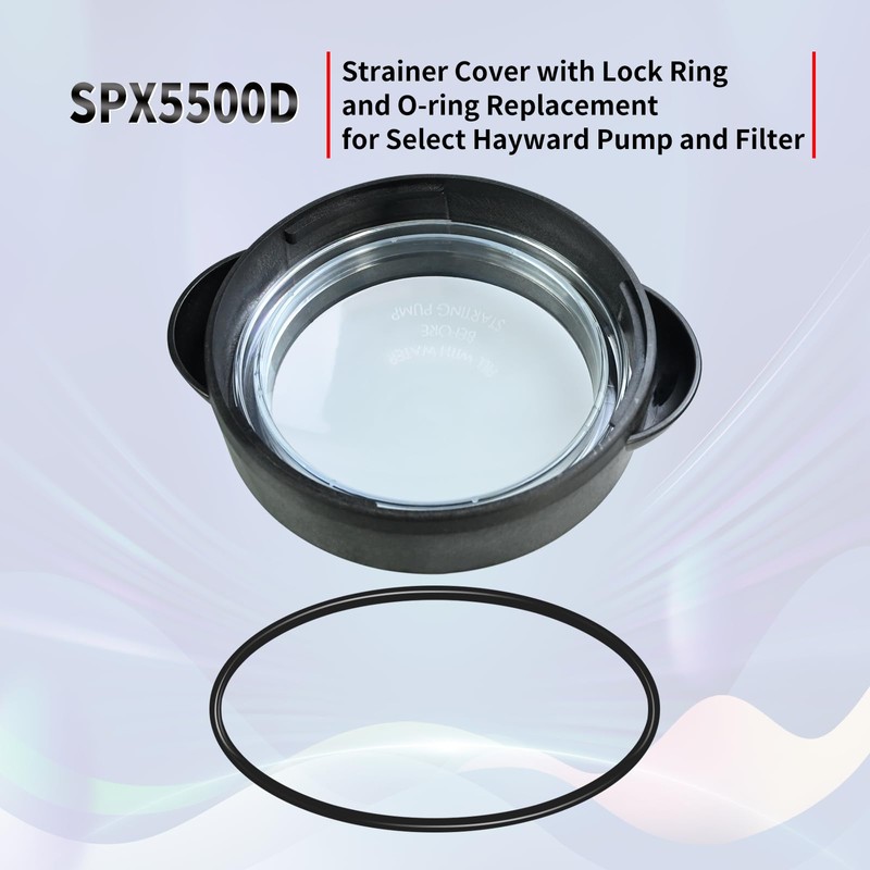 Vsttar SPX5500D Strainer Cover with Lock Ring and O-Ring Replacement