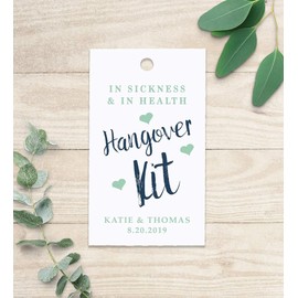 Hangover Kit Tags for Wedding Favors, Bachelorette Party Favor Tags, Recovery Kit Gift Tags, Custom Gift Tags (F3:11)