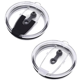PIVHWIR 2 Pcs Replacement Tumbler Lids, Cover Replacemen Spill-proof Splash Resistant Travel Mug Lid Fits for Inner diameter 3.15 INCH Yeti Rambler, Ozark Trail, Old Rtic（White+Black）（20 OZ）