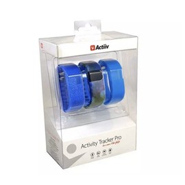 Actiiv Activity Tracker Pro, Blue with 2 Wristbands Turquoise Glitter Galaxy Fitness.