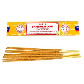 6 Packs Original Satya Sandalwood Incense Sticks Hand Rolled Fine Quality Incense for Purification, Relaxation, Positivity, Yoga, Meditation - Incense 15g Box Nag Champa Agarbatti
