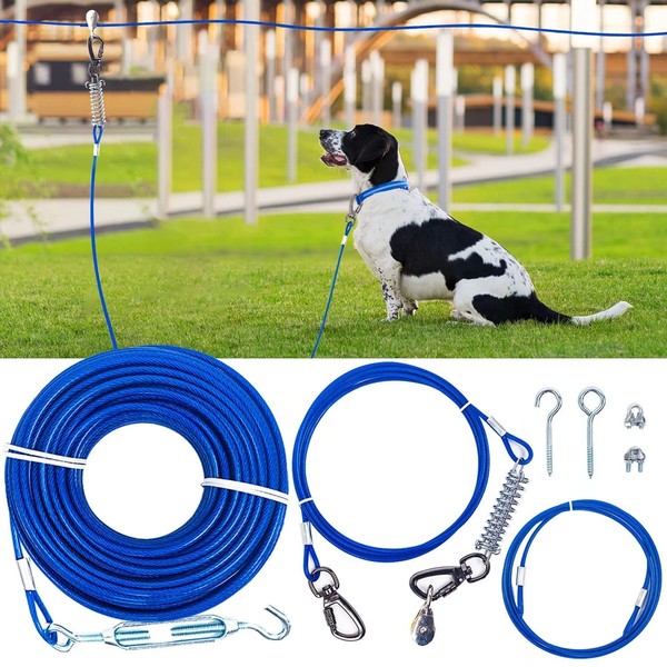 Dog Tie Out Runner Cable for Yard, Heavy Duty Dog