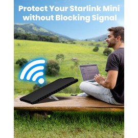 Mwin Starlink Mini Cover - Waterproof & Scratch-Resistant Silicone Case for Satellite Antenna, Lightweight & Portable Protector with Curved Handle & Wavy Edge, Perfect for RV/Camping (Black)