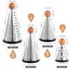 Cone Parmesan Cheese Grater - Stainless Steel Triple Function Wood