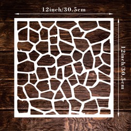 6Pcs Texture Stencils for Crafts Reusable Dots Star Templates Geometric Stencils for Painting on Wood Wall Scrapbooking Furniture Floor Decor (12 x 12 inches)