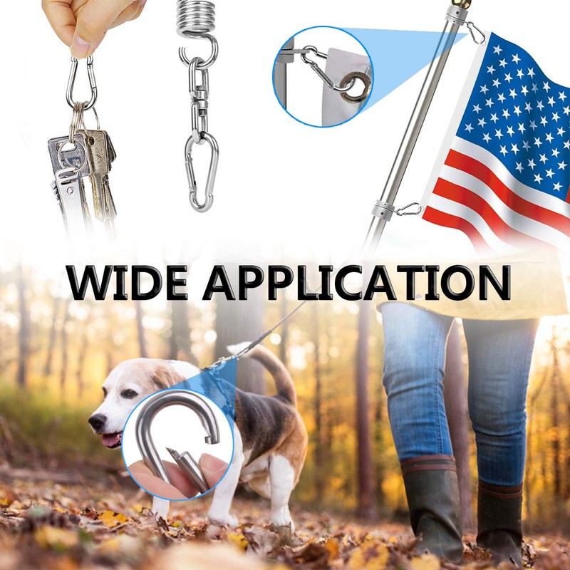 Spring Snap Hooks, 304 Stainless Steel Metal Clip Heavy Duty