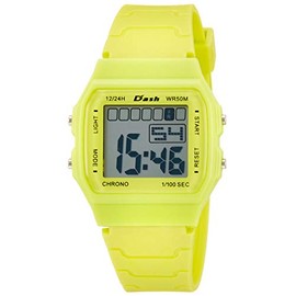 Arias ADWW18087-05 Kids Watch, Digital, Waterproof, Multi-functional, Urethane Strap, Yellow, yellow, Kids Watch Stopwatch, Digital, Simple