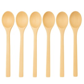 6Pcs 23.5 cm Long Wooden Spoons for Cooking and Baking, Set of 6 Beechwood Mixing Utensils, Reusable Wooden Kitchen Spoons for Stirring, Non-Stick Safe, Natural Wooden Craft Spoons for DIY Or Gifting