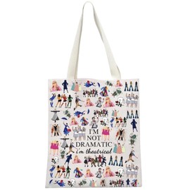 BDHI 1 pc Broadway Character Musical Tote Bag Musical Theatre Actor Actress Tote Bag Theatre Fans Gift I'm Not Dramatic I'm Theatrical Musical Makeup Pouch Broadway Musical Theatre Gift Tote(Y322-1)
