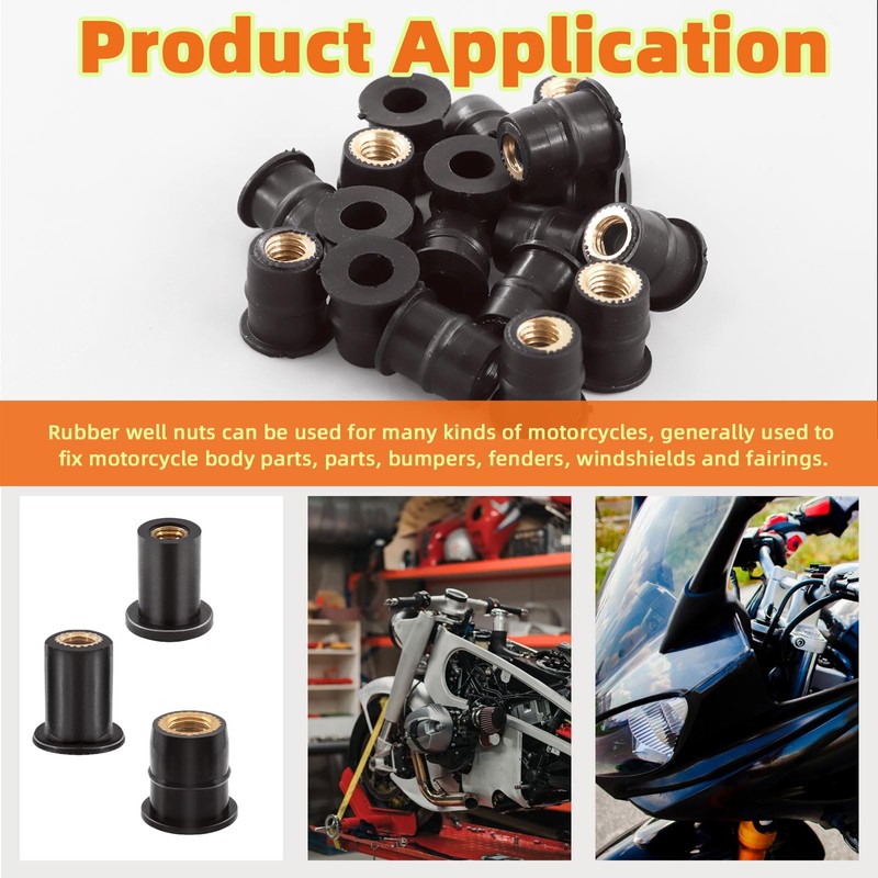 Tanstic 37Pcs M4 M5 M6 Rubber Well Nuts Kit, Neoprene