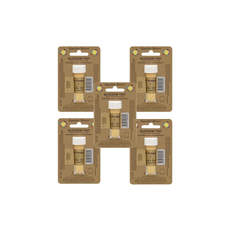 5 x Sugarflair Buttermilk Edible Blossom Tints Food Colour Colouring