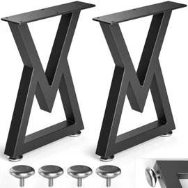 Likapop 16" Metal Coffee Table Legs, Diamond Shape Bench Legs, Heavy Duty Desk Legs, Black Metal End Table Legs, DIY Furniture Legs (H16” x W11.8”, Set of 2)
