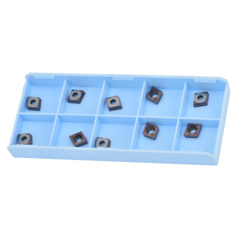 10Pcs Carbide Turning Blade Titanium Alloy High Temperature Resistance Rhombus