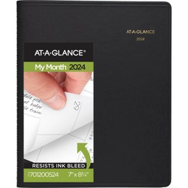 AT-A-GLANCE 2024 Monthly Planner, 7" x 8-3/4", Medium, Black (701200524)