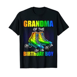 Grandma Birthday Boy Roller Skating Birthday Matching Family T-Shirt