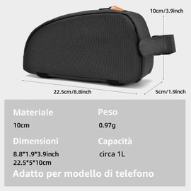 VENFOREST Borsa per tubo superiore per bicicletta, impermeabile, per telaio anteriore, per bici da strada, mountain bike, ciclismo, viaggi, escursioni