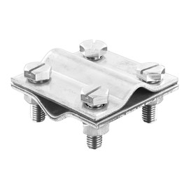 Cross Connector V4A Stainless Steel Round/Round for Earthing Band up to 30 mm/Round Conductor Diameter 8-10 mm