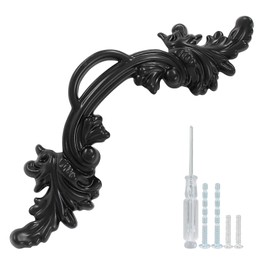 Biaungdo 6 Pcs Vintage Cabinet Pulls Handles, Shabby Chic Drawer Handles European Style Dresser Pulls Vintage Antique Furniture Handles Hardware for Dresser Drawer(2-1/2 Inch Hole Center, Black)