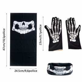 Skull Mask Skull Face Mask Motorcycle Face Skull Mask Multifunctional Scarf Balaclava Neck Scarf Face Shield Face Mask Skull Head Scarf Headgear Black Biker, black