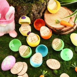 CypherX Kids Reward Tokens, Unique Birthday Wooden Tokens for Kids, Family Game Night Tokens, Treasure Hunt Prizes Coins, 24 Redeemable Tokens + 3 Blank DIY Tokens, Egg