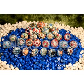10 x Mix Vintage Look Flower Ceramic Knobs Door Handle Cabinet Drawer Cupboard Pull