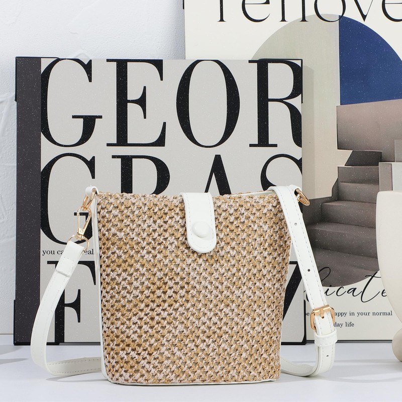 Syrads Straw Cross-Body Bag for Women Summer Straw Crossbody Bag